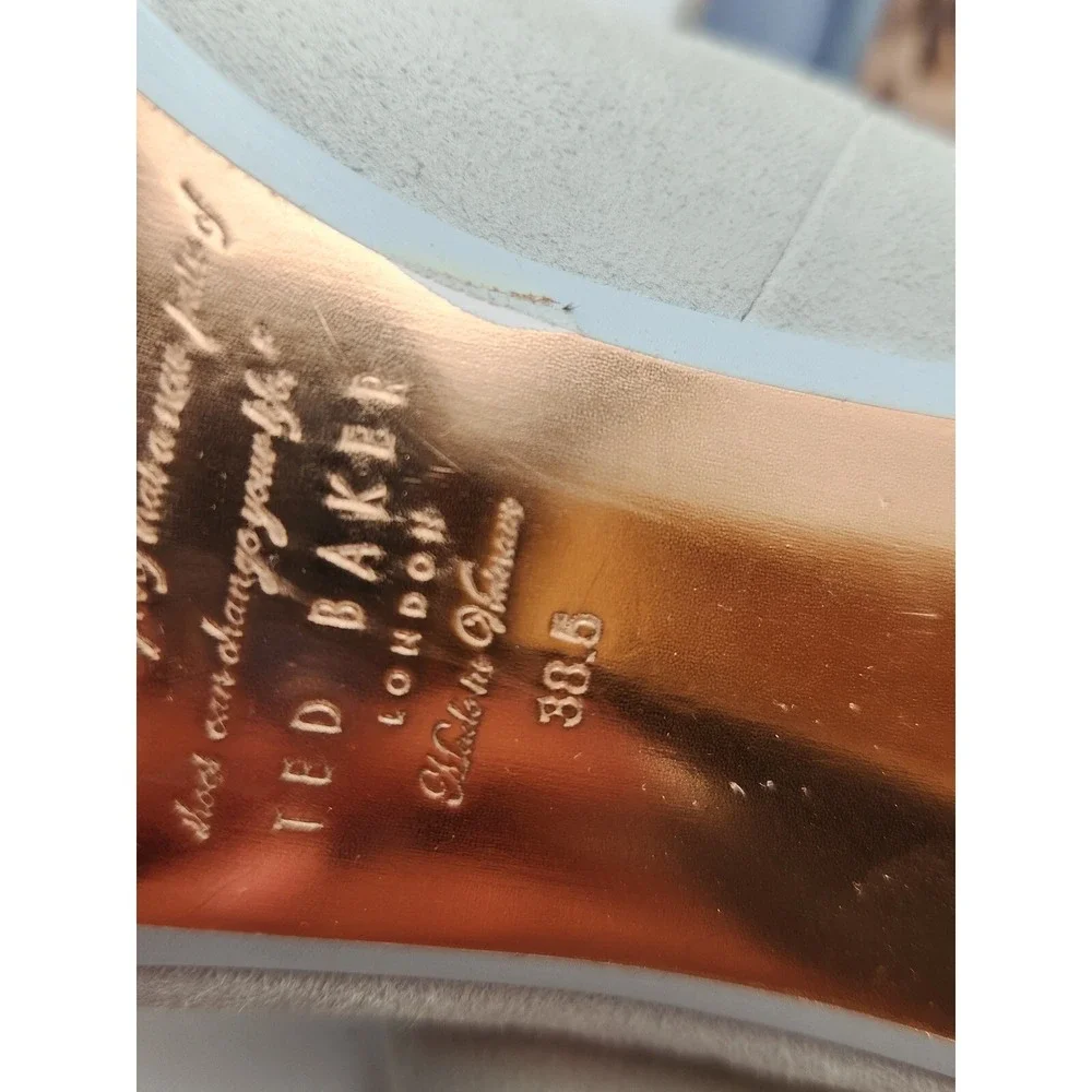 Ted Baker London pointed toe mint‎ green & rose gold square heel 4